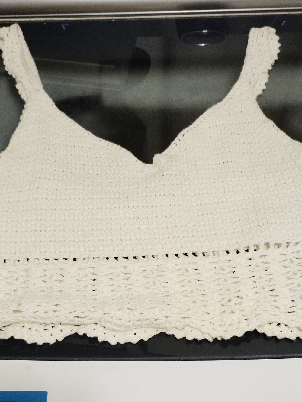 American Eagle White Crochet Tank Top